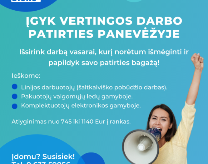 Gal norėtum vasarą padirbėti?