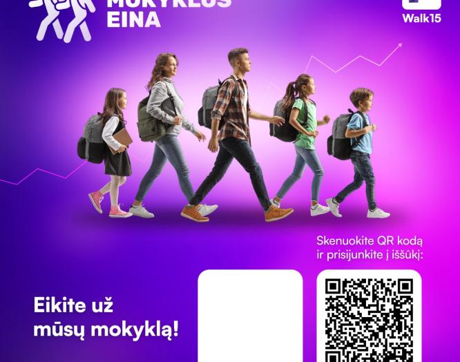 Kviečiame prisijungti prie smagaus ir prasmingo žingsnių iššūkio kartu su WALK15 – „Mokyklos eisena“!