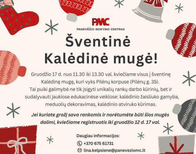 Kviečiame į šventinę Kalėdinę mugę!